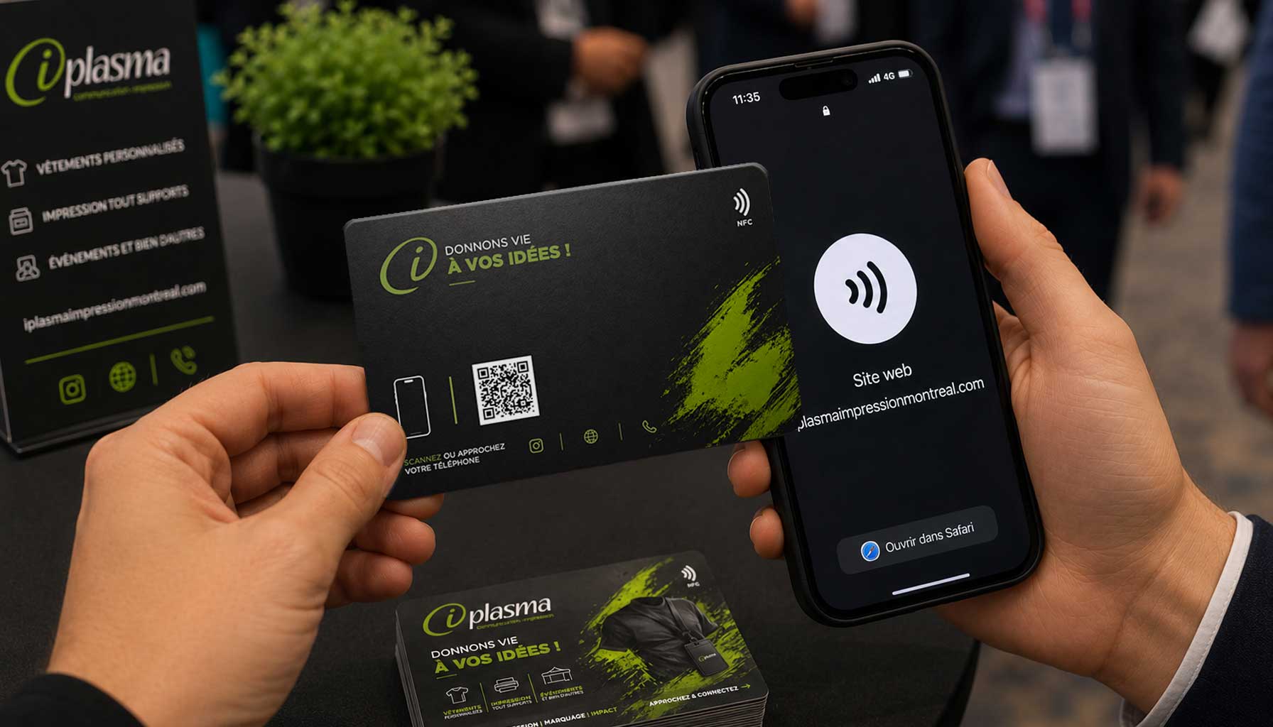 Carte d’affaires NFC personnalisée avec logo pour entreprises et professionnels au Québec